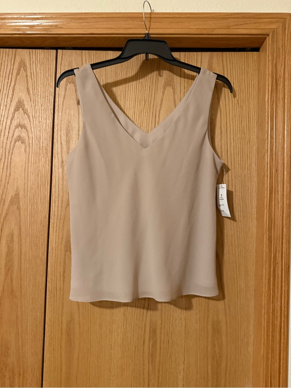 Alex Evenings Beige V-Neck Sleeveless Camisole